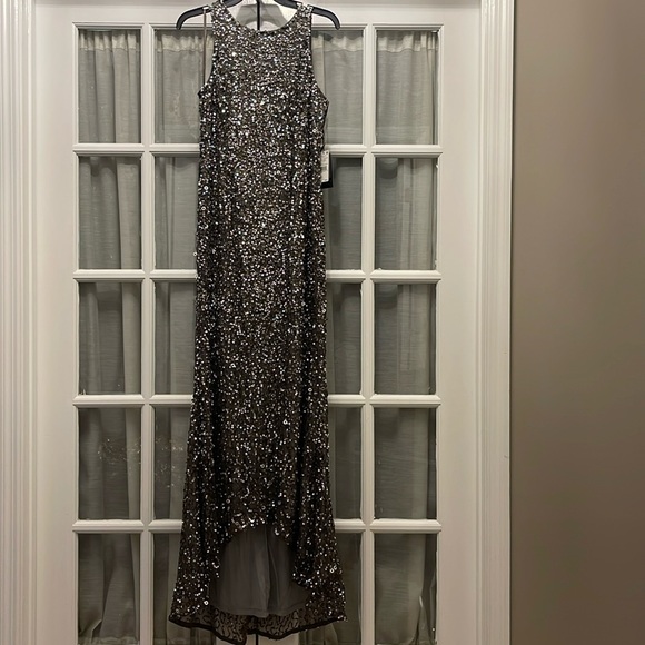 NWT ADRIANNA PAPEL HIGH LOW SZ 12 GOWN - Picture 1 of 4